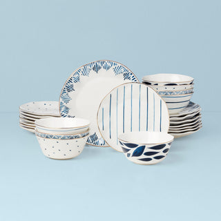 Lenox Blue Bay 24-Piece Dinnerware Set, porcelain