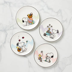 Lenox Snoopy Easter Accent Plates, Set of 4, porcelain