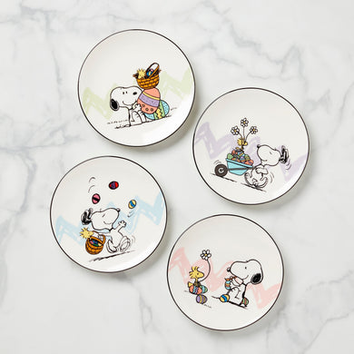 Lenox Snoopy Easter Accent Plates, Set of 4, porcelain