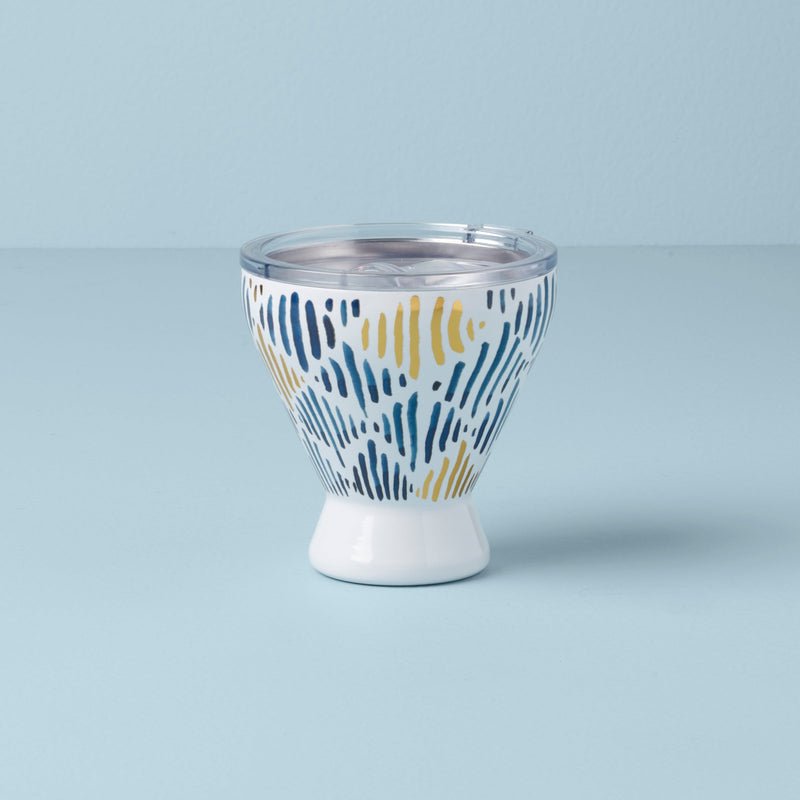 Lenox Blue Bay Ikat Stainless Steel Cocktail Tumbler, stainless steel