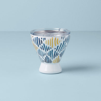 Lenox Blue Bay Ikat Stainless Steel Cocktail Tumbler, stainless steel