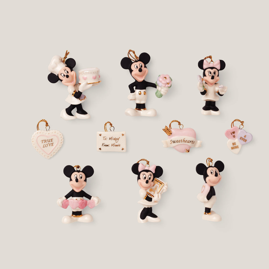 Lenox Disney Romantic Moments 10-Piece Mini Ornament Set, porcelain