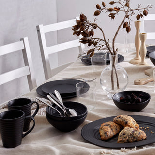 Oneida Ridge Black 12-Piece Dinnerware Set, stoneware (view 2)
