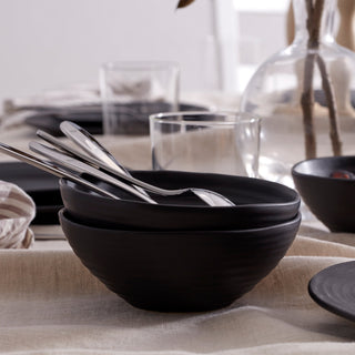 Oneida Ridge Black 12-Piece Dinnerware Set, stoneware (view 13)