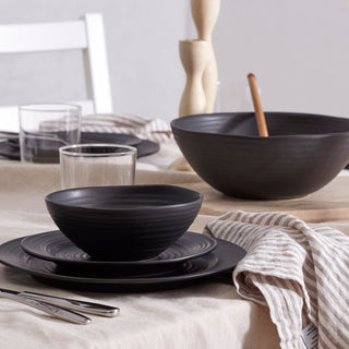 Oneida Ridge Black 12-Piece Dinnerware Set, stoneware (view 15)