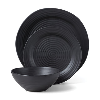 Oneida Ridge Black 12-Piece Dinnerware Set, stoneware (view 8)