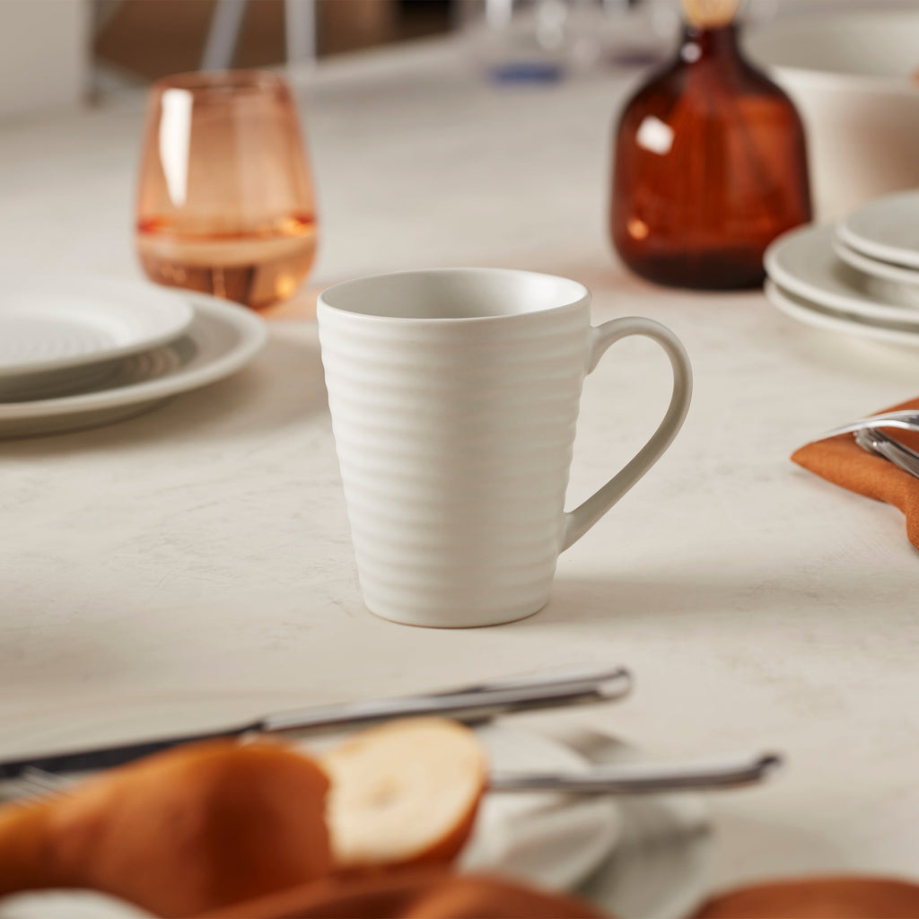 Oneida Ridge White Mugs, Set of 4, stoneware (view 2)