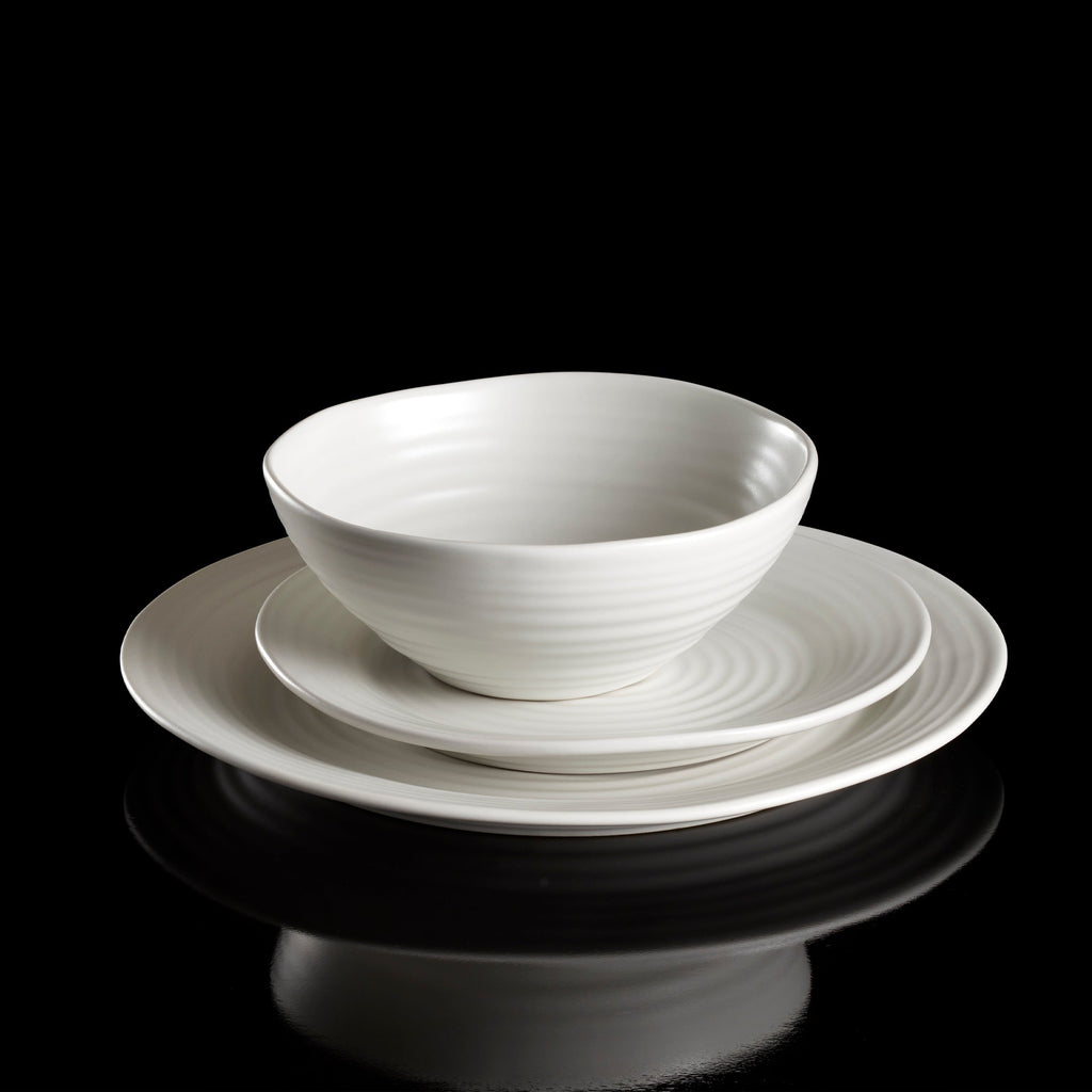 Oneida Ridge White 12-Piece Dinnerware Set, stoneware (view 8)