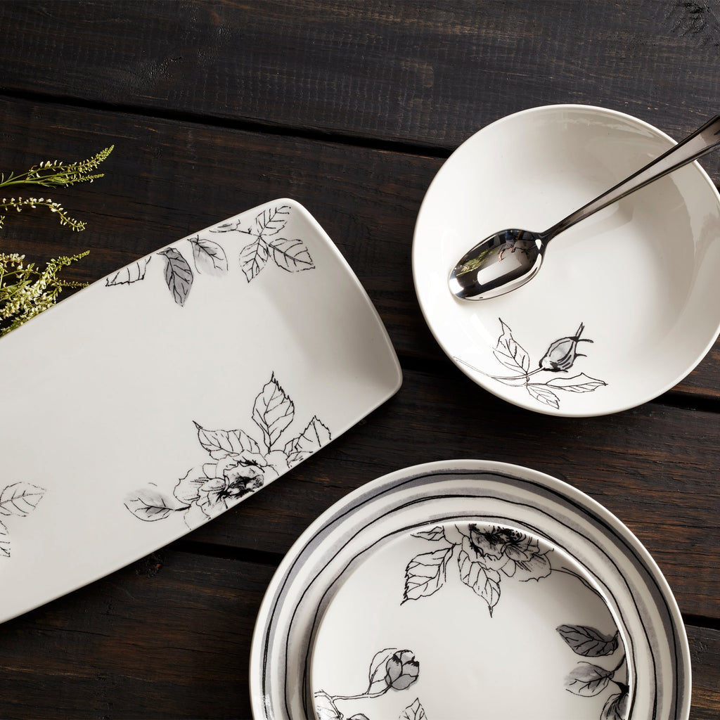 Oneida Sketchbook 12-Piece Dinnerware Set, porcelain (view 5)