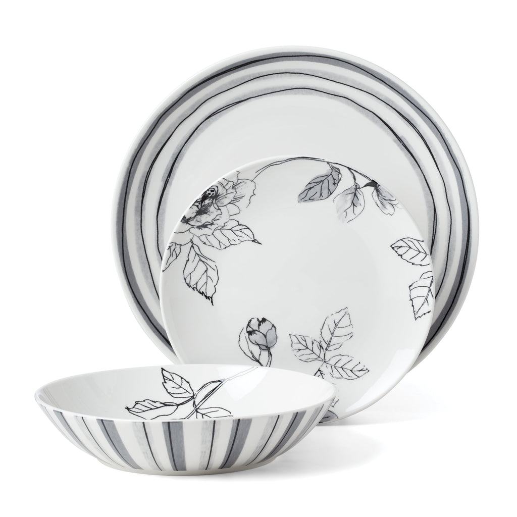 Oneida Sketchbook 12-Piece Dinnerware Set, porcelain (view 8)