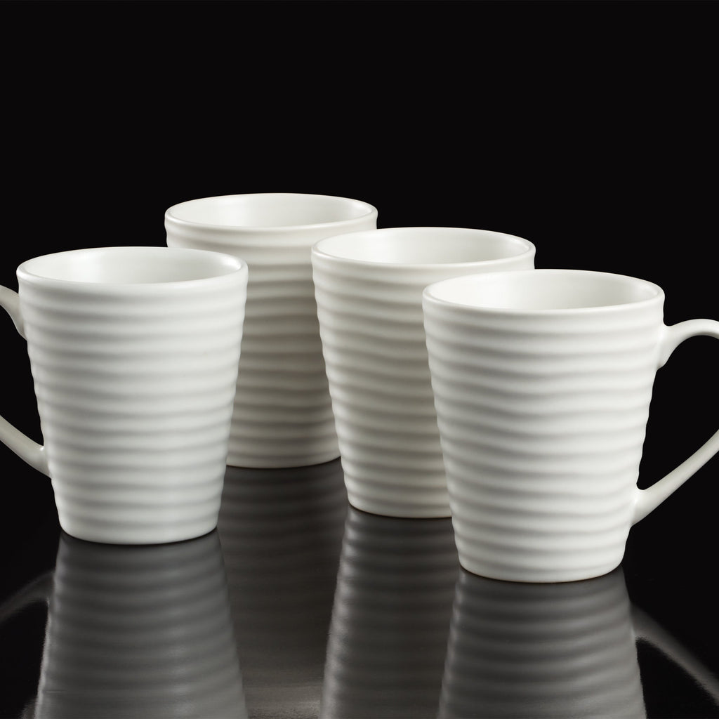 Oneida Ridge White Mugs, Set of 4, stoneware (view 3)