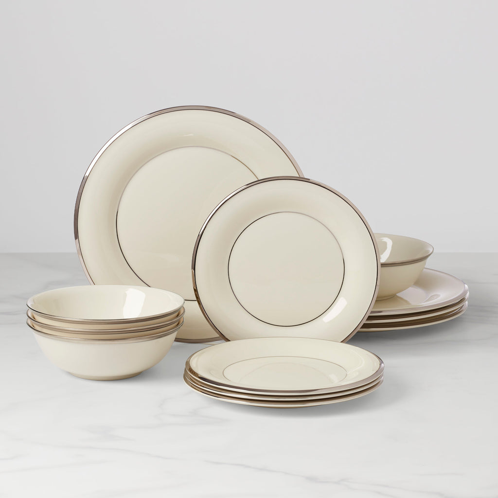 Lenox Solitaire 12-Piece Dinnerware Set, porcelain