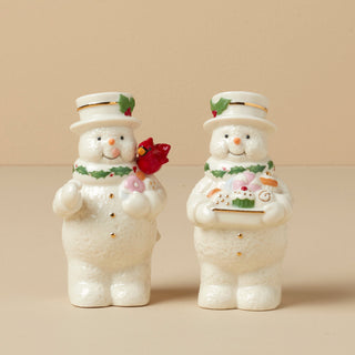 Lenox Happy Holly Days Snowmen Salt & Pepper Set, porcelain