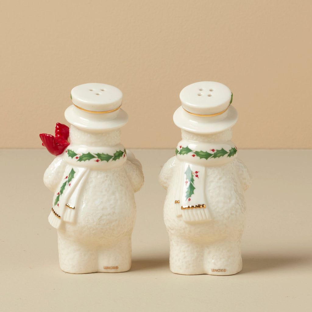 Lenox Happy Holly Days Snowmen Salt & Pepper Set, porcelain (view 2)