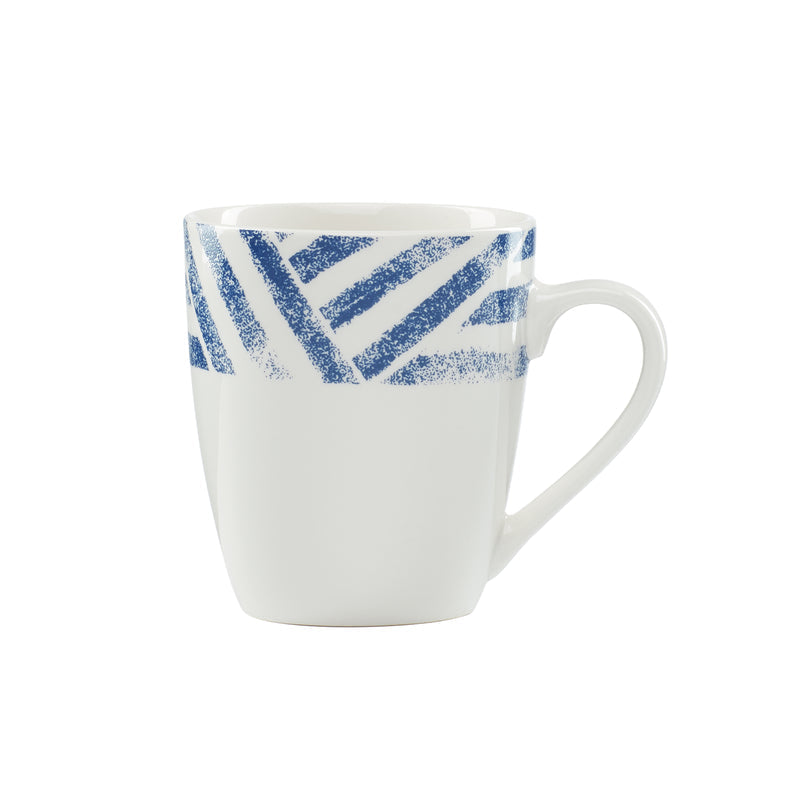 Oneida Harbour White & Indigo Mug, porcelain