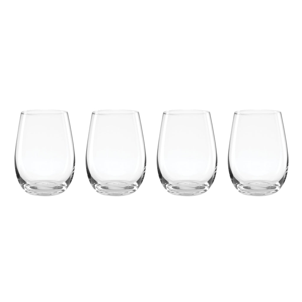 Oneida 5 O'Clock Stemless Wine Glasses, Set of 4, glass