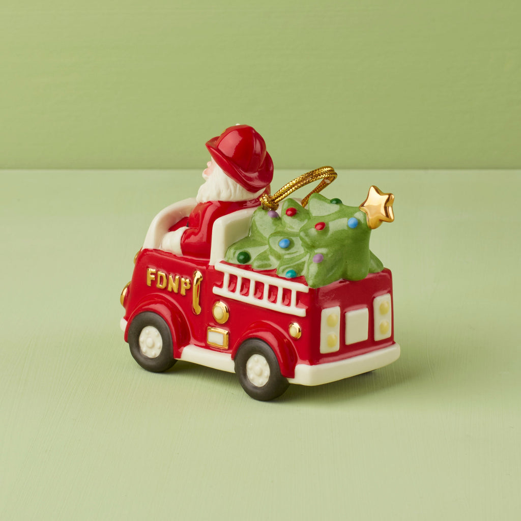 Lenox Santa In Fire Truck Ornament, porcelain (view 2)
