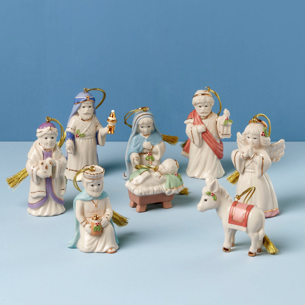 Lenox Nativity 8-Piece Ornament Set, porcelain
