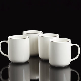 Oneida 24 Seven Black Rim Mugs, Set of 4, porcelain (view 2)