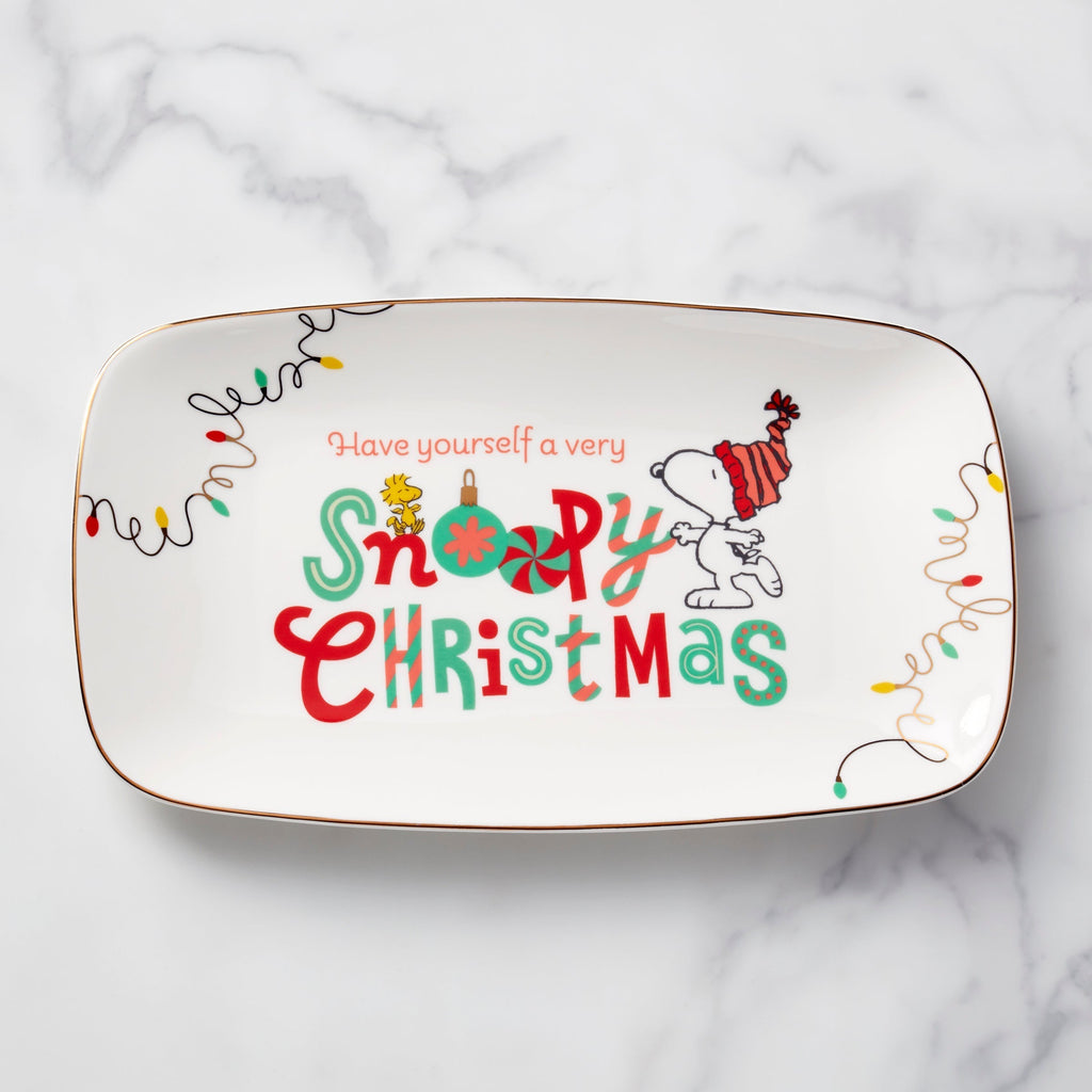 Lenox Snoopy Christmas Hors d'Oeuvre Tray, porcelain