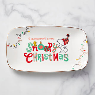Lenox Snoopy Christmas Hors d'Oeuvre Tray, porcelain