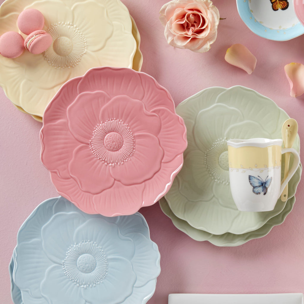 Lenox Butterfly Meadow Floral Pink Accent Plates, Set of 4, porcelain (view 6)