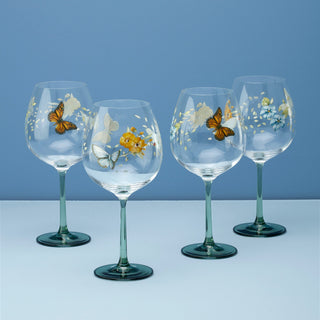 Lenox Butterfly Meadow Balloon Wine Glasses, Set of 4, glass