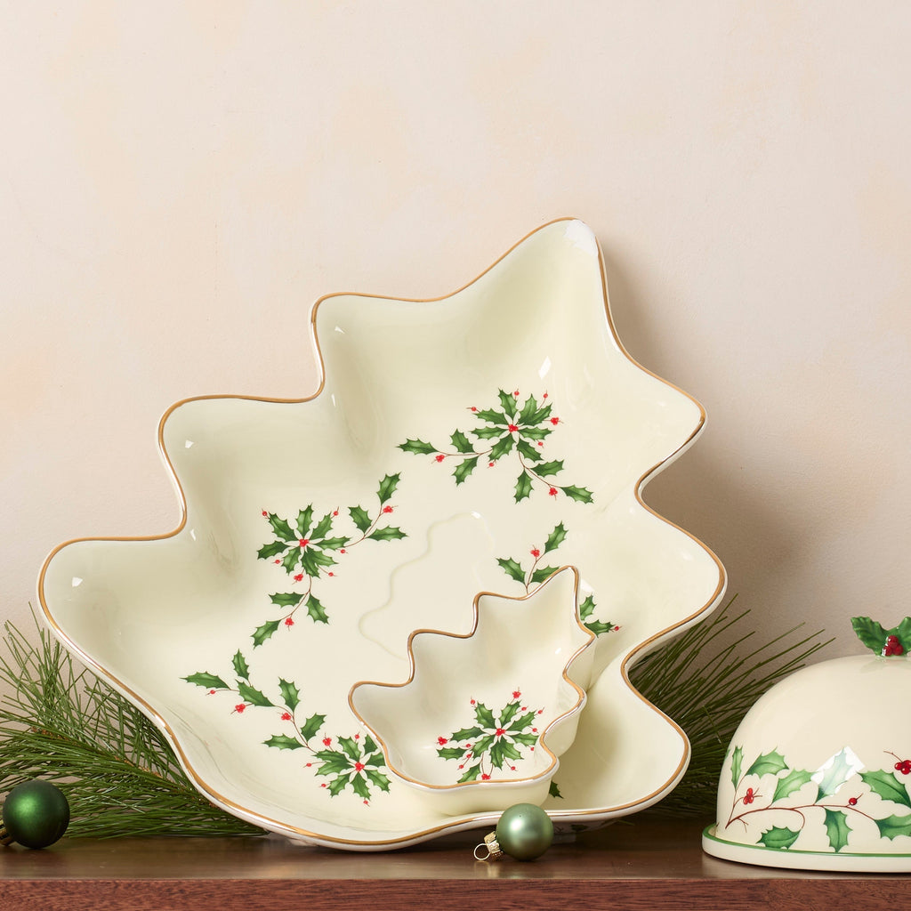 Lenox Holiday Tree Chip & Dip Set, dolomite (view 3)