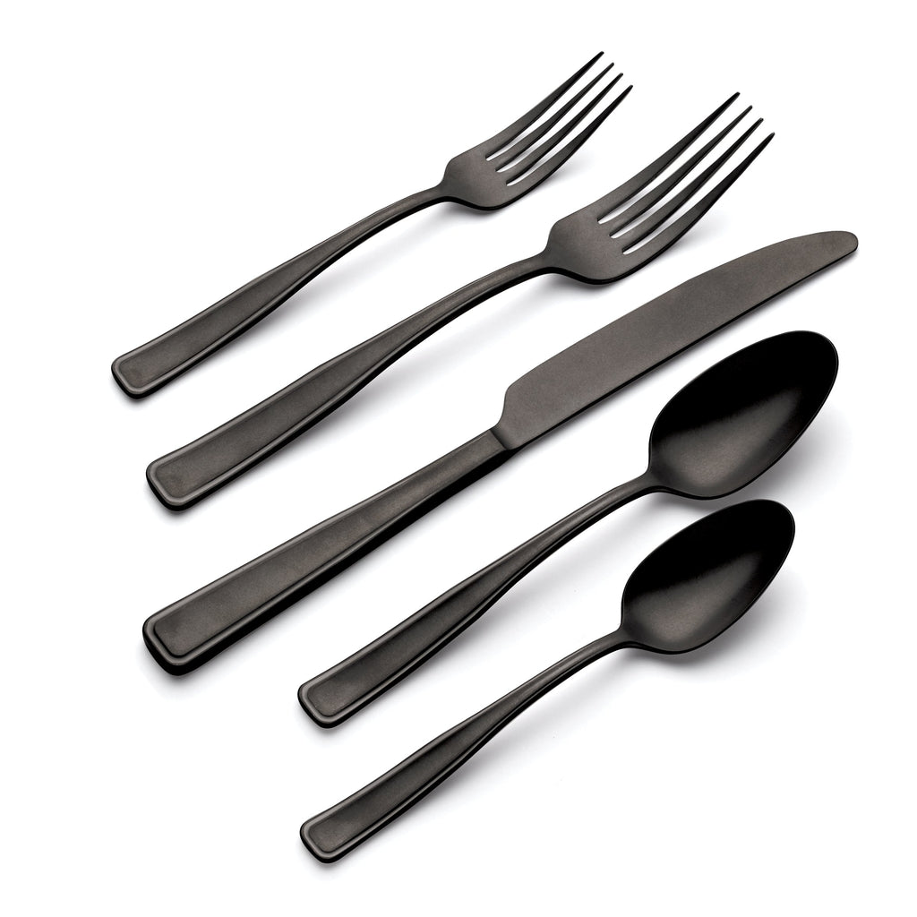 Oneida Reid Black Vintage 20-Piece Flatware Set, 18/0 stainless steel (view 3)