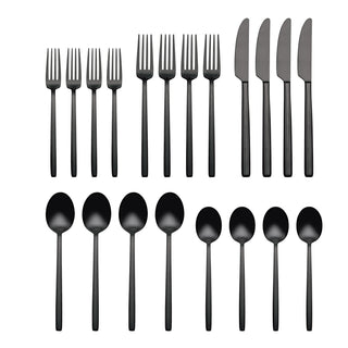 Oneida Dean Black Satin 20-Piece Flatware Set, 18/0 stainless steel (view 2)