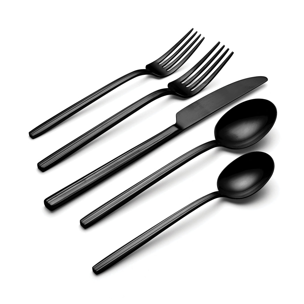 Oneida Dean Black Satin 20-Piece Flatware Set, 18/0 stainless steel (view 3)