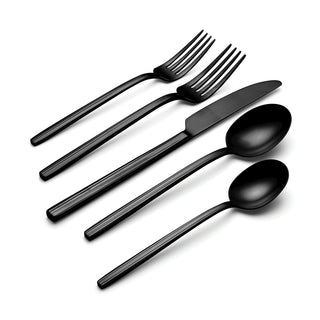 Oneida Dean Black Satin 20-Piece Flatware Set, 18/0 stainless steel (view 3)