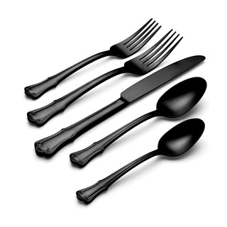 Oneida James Street Black Satin 20-Piece Flatware Set, 18/0 stainless steel (view 2)