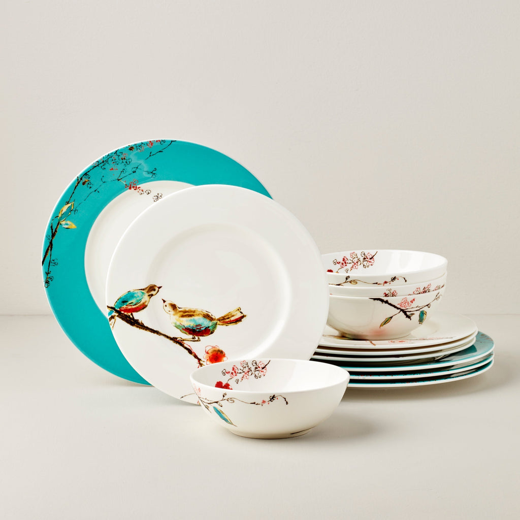 Lenox Chirp 12-Piece Dinnerware Set, porcelain