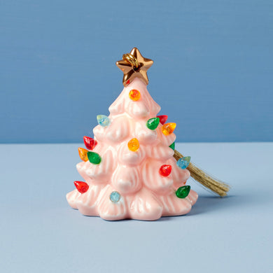 Lenox Treasured Traditions Pink Lit Tree Ornament, porcelain