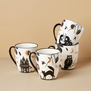 Lenox Haunted Halloween Mugs, Set of 4, porcelain (view 2)