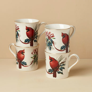 Lenox Winter Greetings Mugs, Set of 4, porcelain