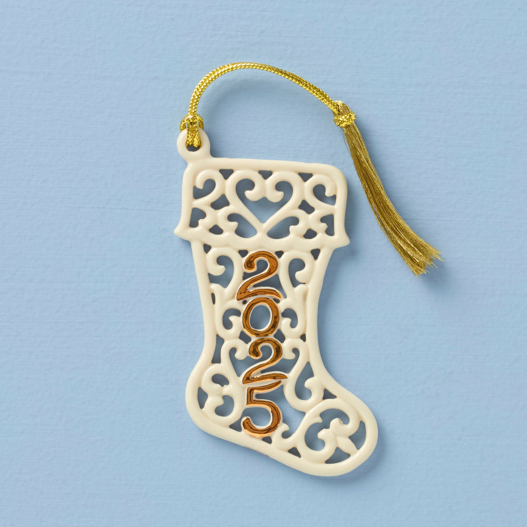 Lenox 2025 A Year To Remember Stocking Ornament, porcelain