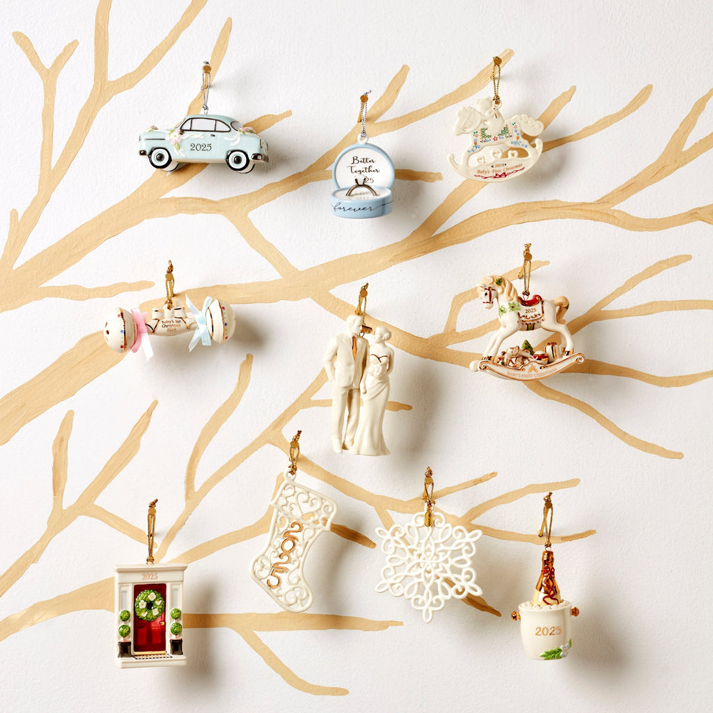 Lenox 2025 Baby's 1st Christmas Rattle Ornament, porcelain (view 2)
