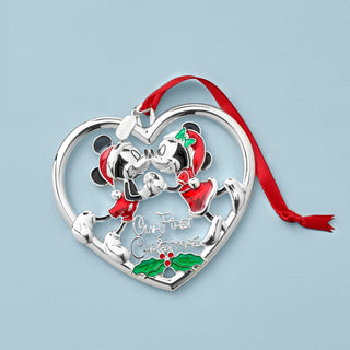 Lenox 2025 Our 1st Christmas Mickey & Minnie Ornament, nickleplate/zinc alloy