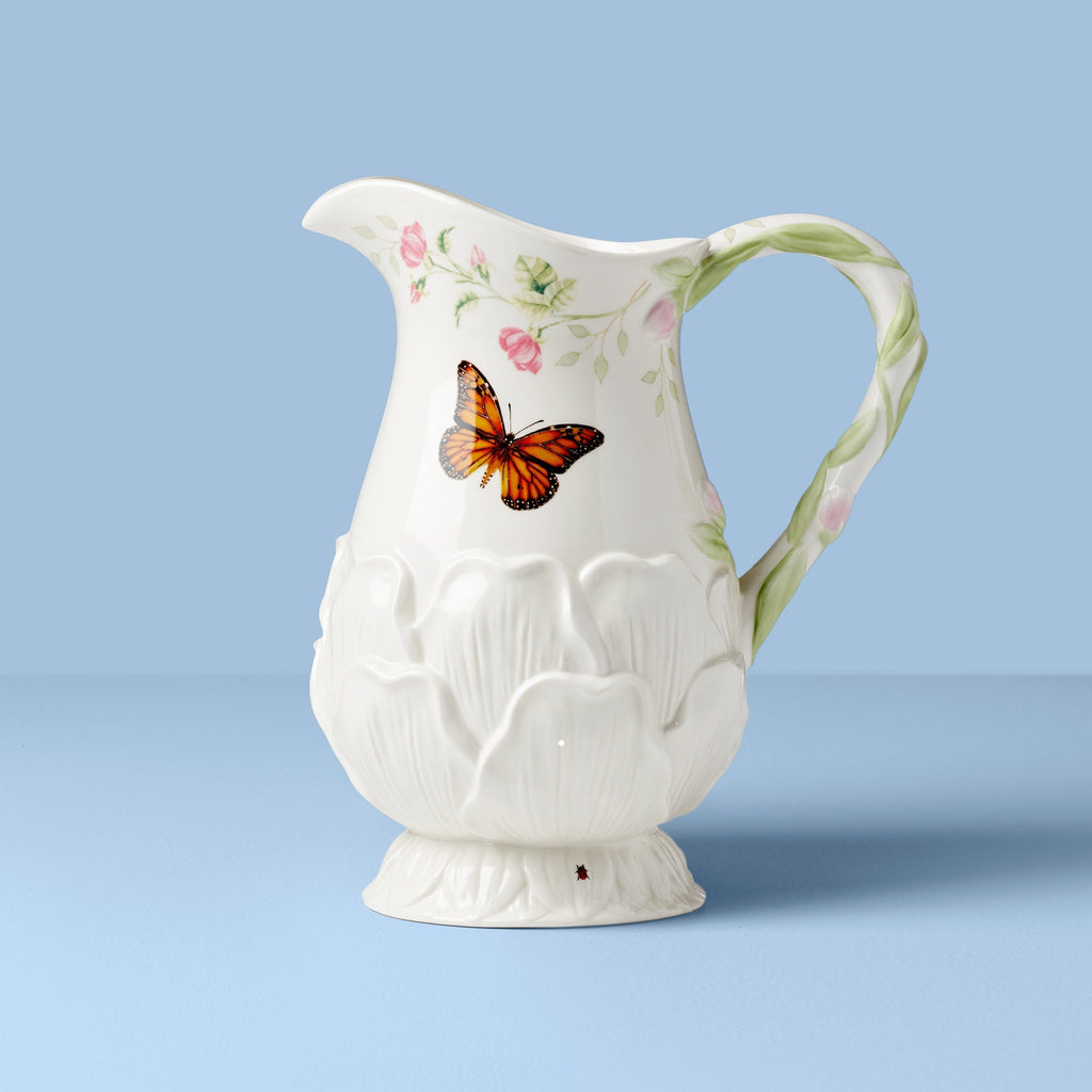 Lenox Butterfly Meadow Floral Pitcher, porcelain