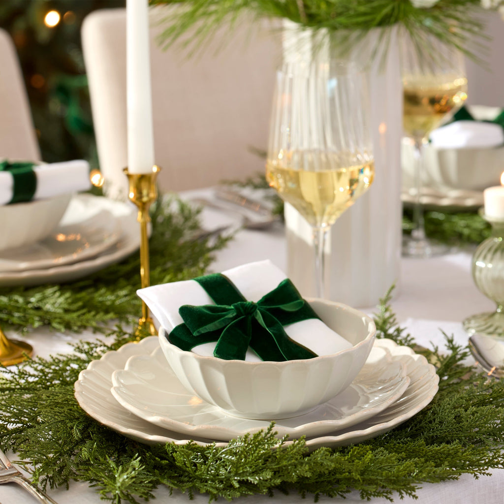 Lenox French Perle Scallop White 12-Piece Dinnerware Set, stoneware (view 9)