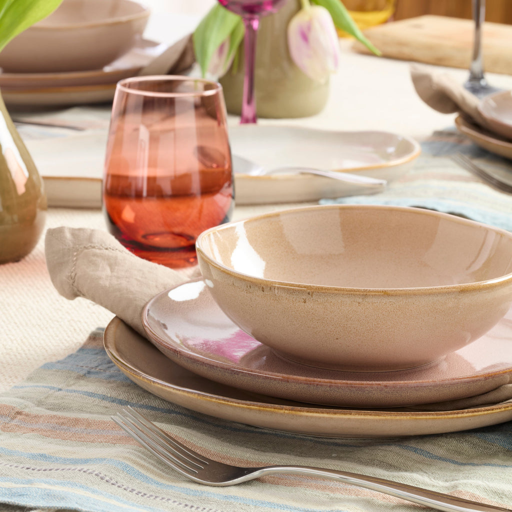 Oneida Organic Shades Clay 12-Piece Dinnerware Set, stoneware (view 4)