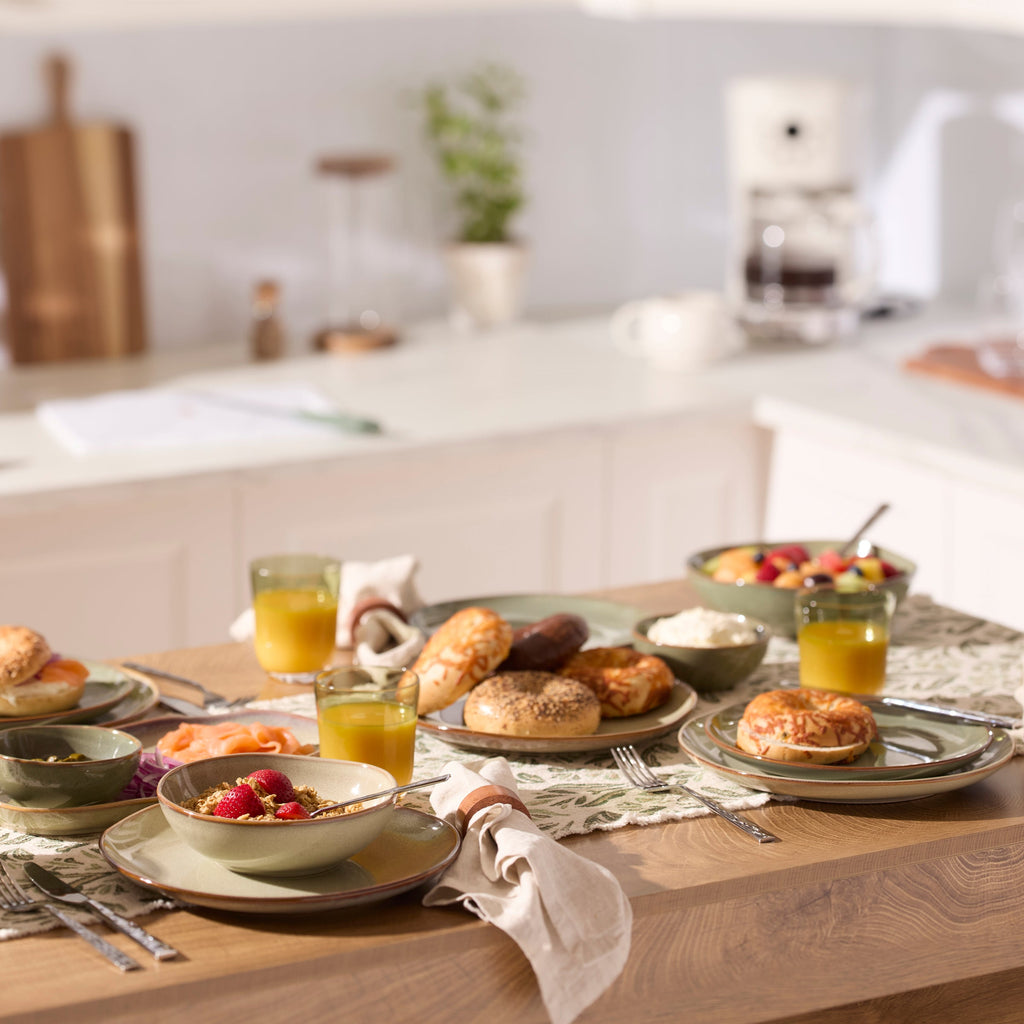 Oneida Organic Shades Sage Green 12-Piece Dinnerware Set, stoneware (view 3)