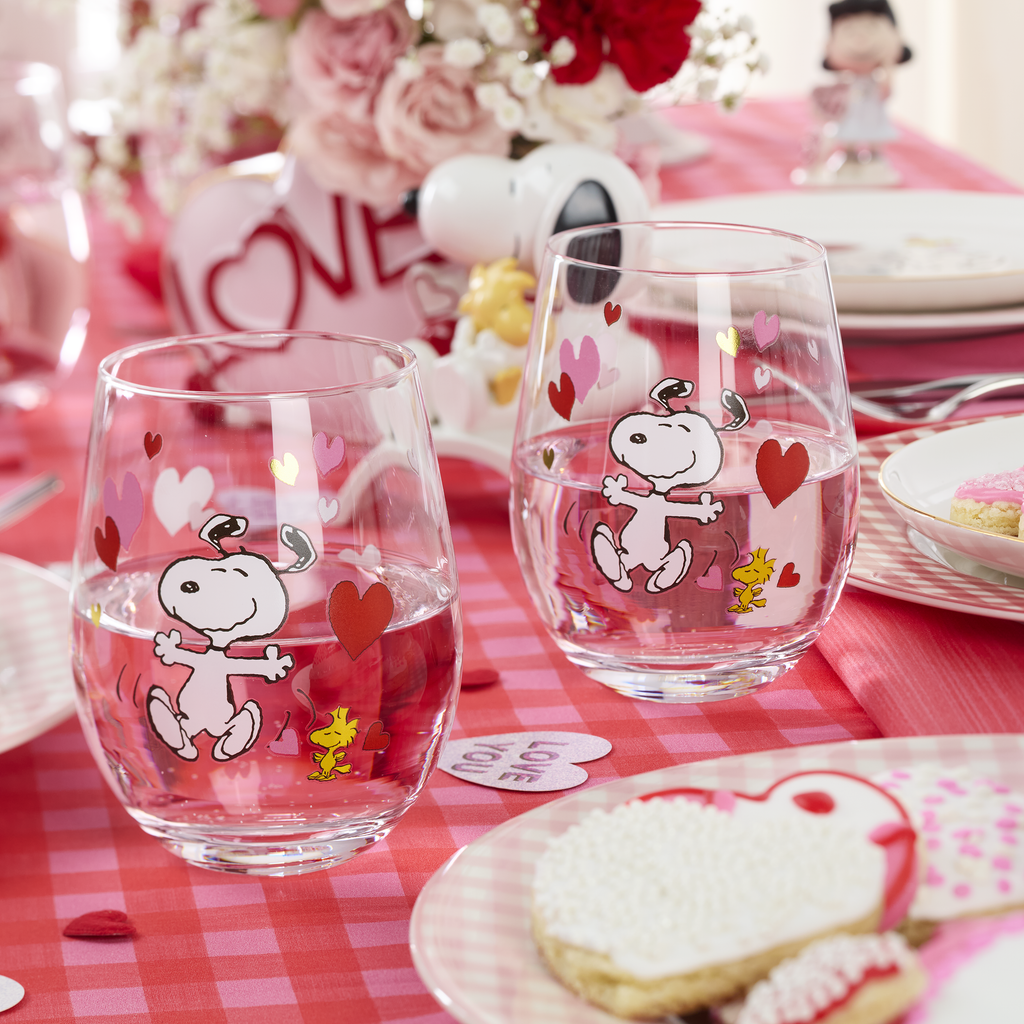 Lenox Snoopy Valentine's Day Tumblers, Set of 4, glass (view 3)