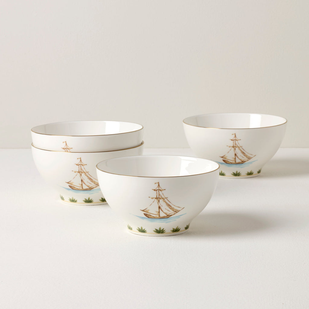Lenox British Colonial Tradewind Rice Bowls, Set of 4, porcelain