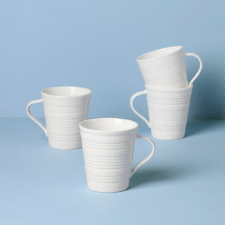 Lenox Tin Can Alley Mugs, Set of 4, porcelain