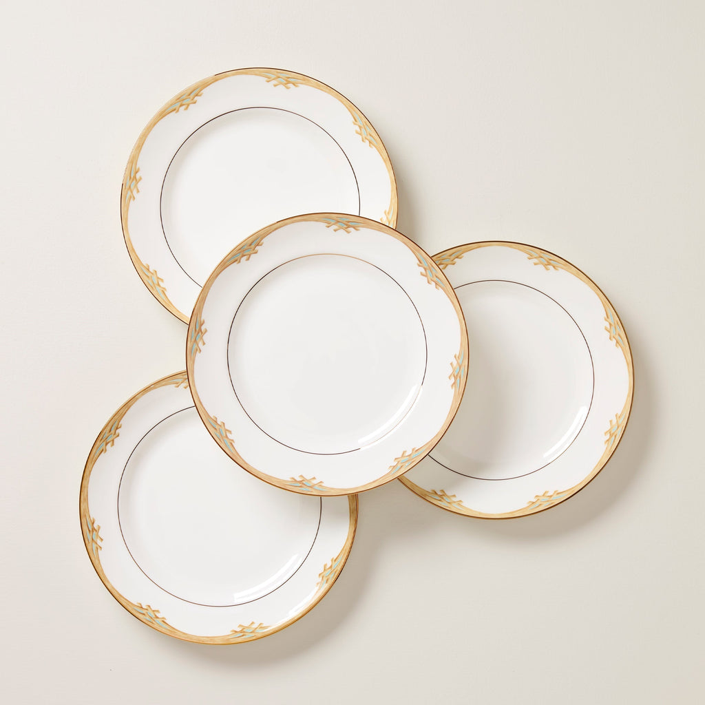 Lenox British Colonial Bamboo Dinner Plates, Set of 4, porcelain