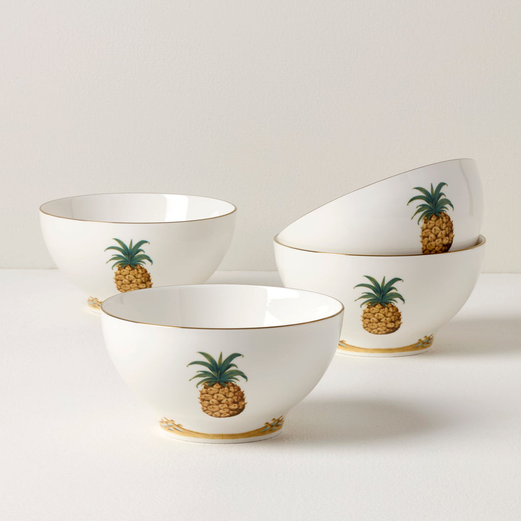 Lenox British Colonial Bamboo Rice Bowls, Set of 4, porcelain