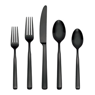 Oneida Ryder Black Satin 20-Piece Flatware Set, 18/0 stainless steel